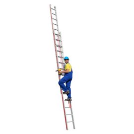 Klettermax Universal Seilzugleiter - Sprossenanzahl: 2 x 15, Länge min.: 4,45, Länge max.: 7,80, max. Arbeitshöhe: 8,80