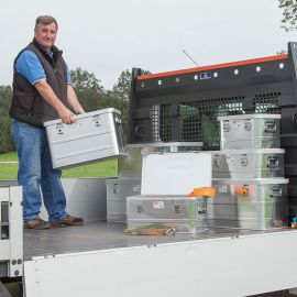 Alu Transportbehälter Mod. A - ABVERKAUF - Außenmaß LxBxH: 785 x 585 x 405 mm, Rauminhalt: 160 l