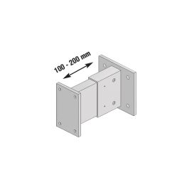 Alu Fußplatte für Pfosten 100 x 100 mm, stirnseitig, Mitte