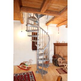 Spindeltreppe Perth - Farbe: chrom, Durchmesser: 160 cm, Abverkauf  