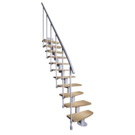 Mittelholmtreppe Bendigo - Holzart: Buche dunkel, Geländerfarbe: silber