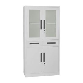 Büroschrank Mod. Elisa mit 4 versperrbaren Flügeltüren + 2 Schubladen - Breite: 900 mm, Höhe: 1850 mm, Tiefe: 400 mm