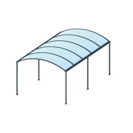 Carport – Farbe: anthrazit, Breite: 3300 mm, Tiefe: 5000 mm, 2500 mm