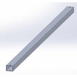 Aluminium Pfosten / Profil - Querschnitt: 100 x 80 mm, Länge: 3494 mm, Farbe: blank, Abverkauf Restposten