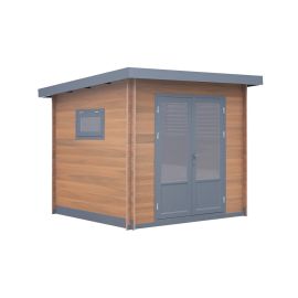 WPC Gartenhaus Waldblick - Länge: 250 cm, Breite: 250 cm, Höhe: 239 cm, Farbe: Holzoptik