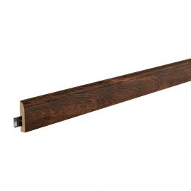 Design Sockelleiste mit Holzkern 1800 x 80 x 15 mm - Modell: EISLER Walnuss