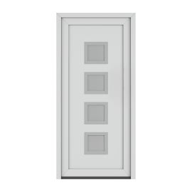 Kunststoff Eingangstür Mod. Jenny mit Anschlag links – Farbe außen: weiß, Farbe innen: weiß, Breite: 1100 mm, Höhe: 2100 mm
