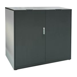 Mülltonnenbox 2-flügelig - Farbe: anthrazit, Breite: 134 cm, Höhe: 120 cm, Tiefe: 80 cm