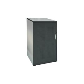 Mülltonnenbox 1-flügelig Lochblechdesign - Farbe: anthrazit, Breite: 69,5 cm, Höhe: 122,5 cm, Tiefe: 80 cm