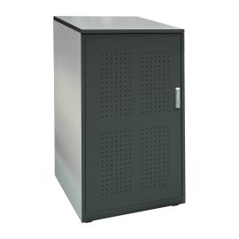Mülltonnenbox 1-flügelig Lochblechdesign - Farbe: anthrazit, Breite: 69,5 cm, Höhe: 122,5 cm, Tiefe: 80 cm