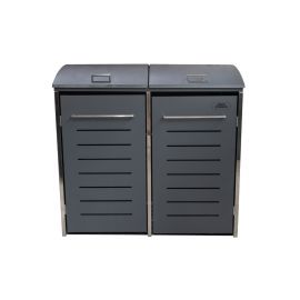 Mülltonnenbox 2-flügelig - Farbe: anthrazit, Breite: 137 cm, Höhe: 131 cm, Tiefe: 80 cm