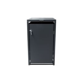 Mülltonnenbox 1-flügelig - Farbe: anthrazit, Breite: 66 cm, Höhe: 116 cm, Tiefe: 80 cm