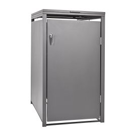Mülltonnenbox 1-flügelig - Farbe: graualuminium, Breite: 66 cm, Höhe: 116 cm, Tiefe: 80 cm