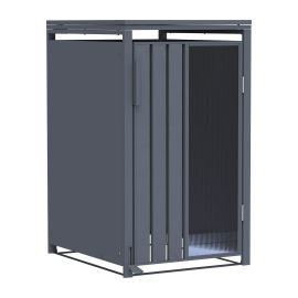 Mülltonnenbox Alina 1-flügelig – Farbe: anthrazit, Breite: 68 cm, Höhe: 116 cm, Tiefe: 80 cm