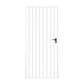 Stahl Nebeneingangstür 1-flügelig ohne Dämmung - Maße: 900 x 2000 mm (B x H), Farbe: weiß RAL 9016, Anschlag: außen links - DIN links