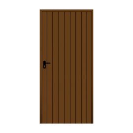 Stahl Nebeneingangstür 1-flügelig ohne Dämmung - Maße: 900 x 2000 mm (B x H), Farbe: braun RAL 8014, Anschlag: außen rechts - DIN rechts
