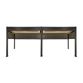 Pergola Dallas 6 m x 3 m mit LED und Sonnenschutz - Farbe: anthrazit, Höhe: 2500 mm