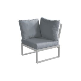 Loungeecksofa Lissabon aus Aluminium - Aluminiumfarbe: graualuminium, Stofffarbe: dunkelgrau