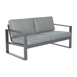 Gartensofa 2-Sitzer Madrid aus Aluminium - Farbe: graualuminium, Tiefe: 780 mm, Breite: 1550 mm, Höhe: 700 mm, Sitzhöhe: ca. 430 mm