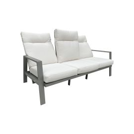 Gartensofa Venedig mit Polsterung & verstellbarer Rückenlehne aus Aluminium - Farbe: graualuminium, Tiefe: 790 mm, Breite: 1930 mm, Höhe: 960 mm