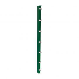 Zaunpfosten Mod. S - Ausführung: grün beschichtet, für Zaunhöhe: 63 cm, Länge: 110 cm, Befestigungspunkte: 4