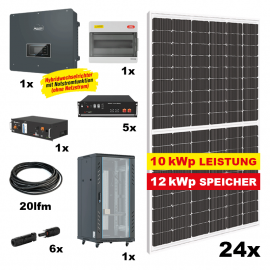 Photovoltaik POWER PLUS 8 Komplettanlage - Gesamtleistung: 10 kWp, Speicher: 12 kWh