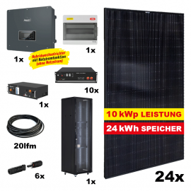 Photovoltaik POWER PLUS FULL BLACK 9 Komplettanlage - Gesamtleistung: 10 kWp, Speicher: 24 kWh