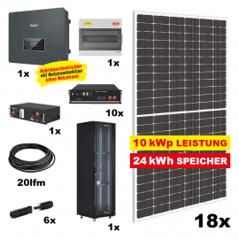 Photovoltaik POWER ULTRA 6 Komplettanlage - Gesamtleistung: 10 kWp, Speicher: 24 kWh