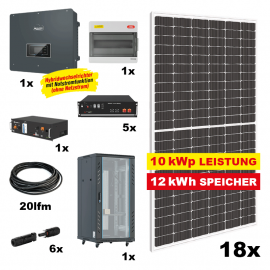 Photovoltaik POWER ULTRA 5 Komplettanlage - Gesamtleistung: 10 kWp, Speicher: 12 kWh