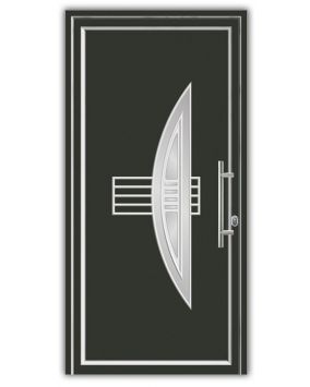 Aluminiumtür Mod. Alu Star 5 anthrazit - 1100 x 2100 mm (B x H), Anschlag: innen rechts - DIN rechts