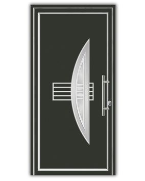 Aluminiumtür Mod. Alu Star 5 anthrazit - 1100 x 2100 mm (B x H), Anschlag: innen rechts - DIN rechts