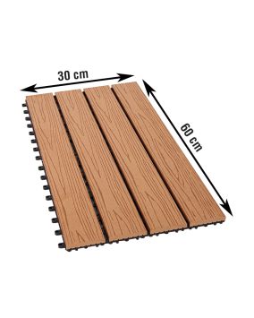 Terrassenfliese WPC Korfu - Abmessungen: 300 x 600 mm