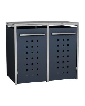 Mülltonnenbox 2-flügelig - Farbe: anthrazit, Breite: 132 cm, Höhe: 116 cm, Tiefe: 80 cm