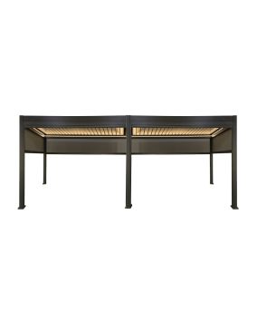 Pergola Dallas 6 m x 3 m mit LED und Sonnenschutz - Farbe: anthrazit, Höhe: 2500 mm