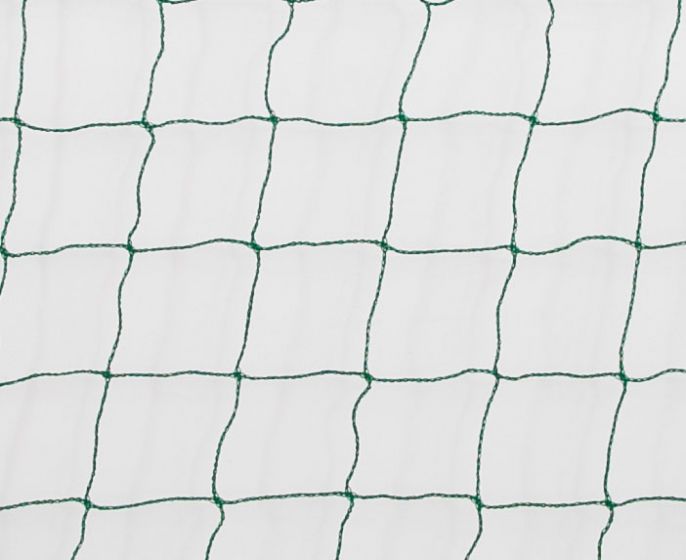 Ballfangnetz grün, 130 x 130 mm, Ø 3,5 mm aus PE, 4 seitig Seil