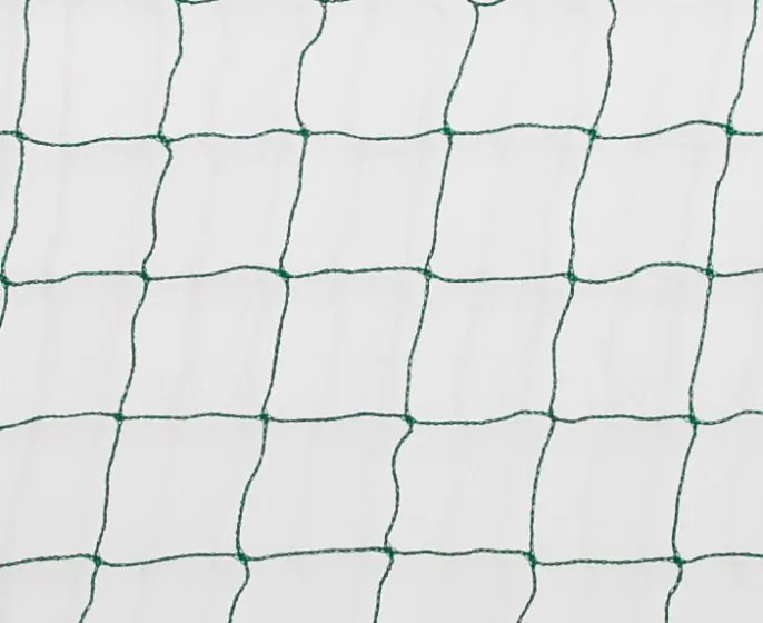 Ballfangnetz grün, 130 x 130 mm, Ø 3,5 mm aus PE, 4 seitig Seil