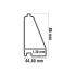 Alu Lamellen Profil 44 x 80 mm - Farbe: grau 5S, Länge: 300 cm