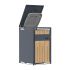 Mülltonnenbox 1-flügelig mit Pedalfunktion - Farbe: anthrazit & Holzoptik, Breite: 68 cm, Höhe: 116 cm, Tiefe: 80 cm