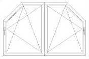 Zweiflügeliges DK - Fenster mit Schrägen