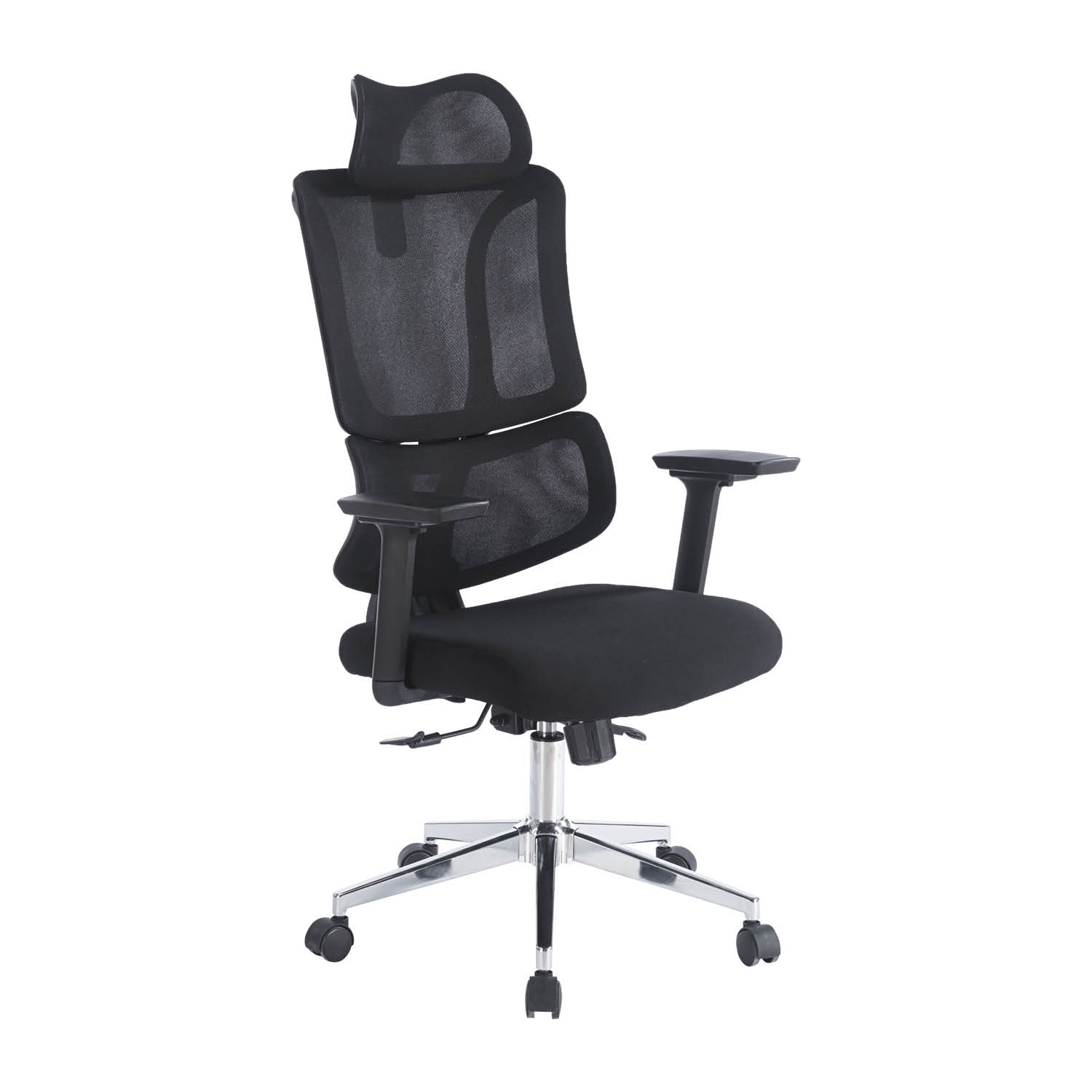 Moderner Bürostuhl – 3/4 Ansicht mit Armlehnen